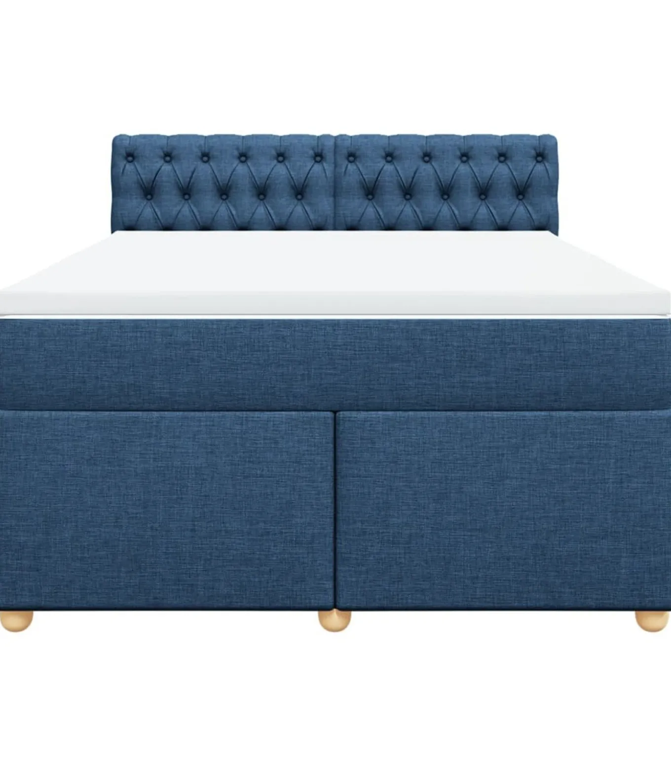 Boxspring met matras stof blauw 140x200 cm