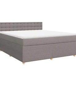 Boxspring met matras stof taupe 180x200 cm