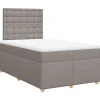 Boxspring met matras stof taupe 120x190 cm