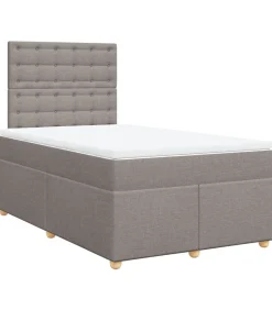 Boxspring met matras stof taupe 120x190 cm