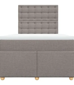 Boxspring met matras stof taupe 120x190 cm