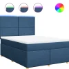 Boxspring met matras stof blauw 140x200 cm