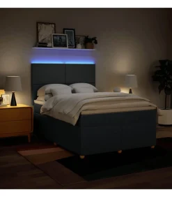 Boxspring met matras stof blauw 140x200 cm