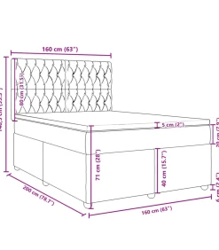 Boxspring met matras stof crèmekleurig 160x200 cm