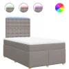 Boxspring met matras stof taupe 120x190 cm