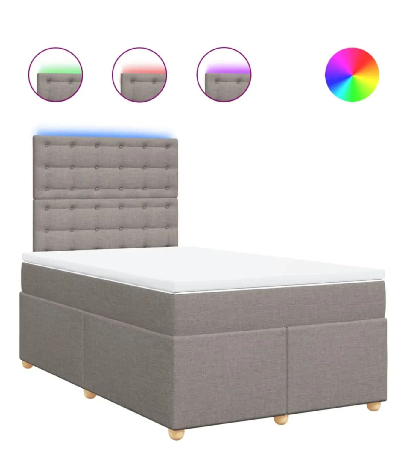 Boxspring met matras stof taupe 120x190 cm