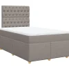Boxspring met matras stof taupe 120x190 cm