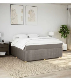 Boxspring met matras stof taupe 180x200 cm