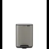 Brabantia Bo Pedaalemmer, 4 liter, stil sluitend, kunststof binnenemmer - Platinum