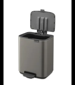 Brabantia Bo Pedaalemmer, 7 liter, stil sluitend, kunststof binnenemmer - Platinum