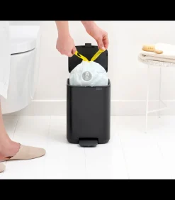 Brabantia Bo Pedaalemmer, 4 liter, stil sluitend, kunststof binnenemmer - Matt Black
