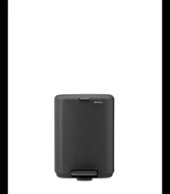 Brabantia Bo Pedaalemmer, 4 liter, stil sluitend, kunststof binnenemmer - Mineral Infinite Grey