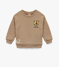 Bruin Baby Sweatshirt Lange Mouwen Leeuwenprint