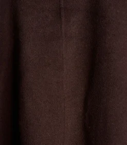 Bruine 3/4 jas met wollen capuchon