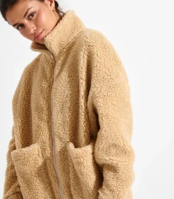 Camelkleurig bouclé fleecejack CARNIGHT SAIKO