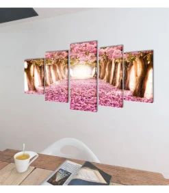 Canvas muurdruk print set kersenbloesem 200 x 100 cm