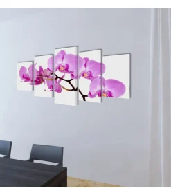 Canvas muurdruk set orchidee 100 x 50 cm