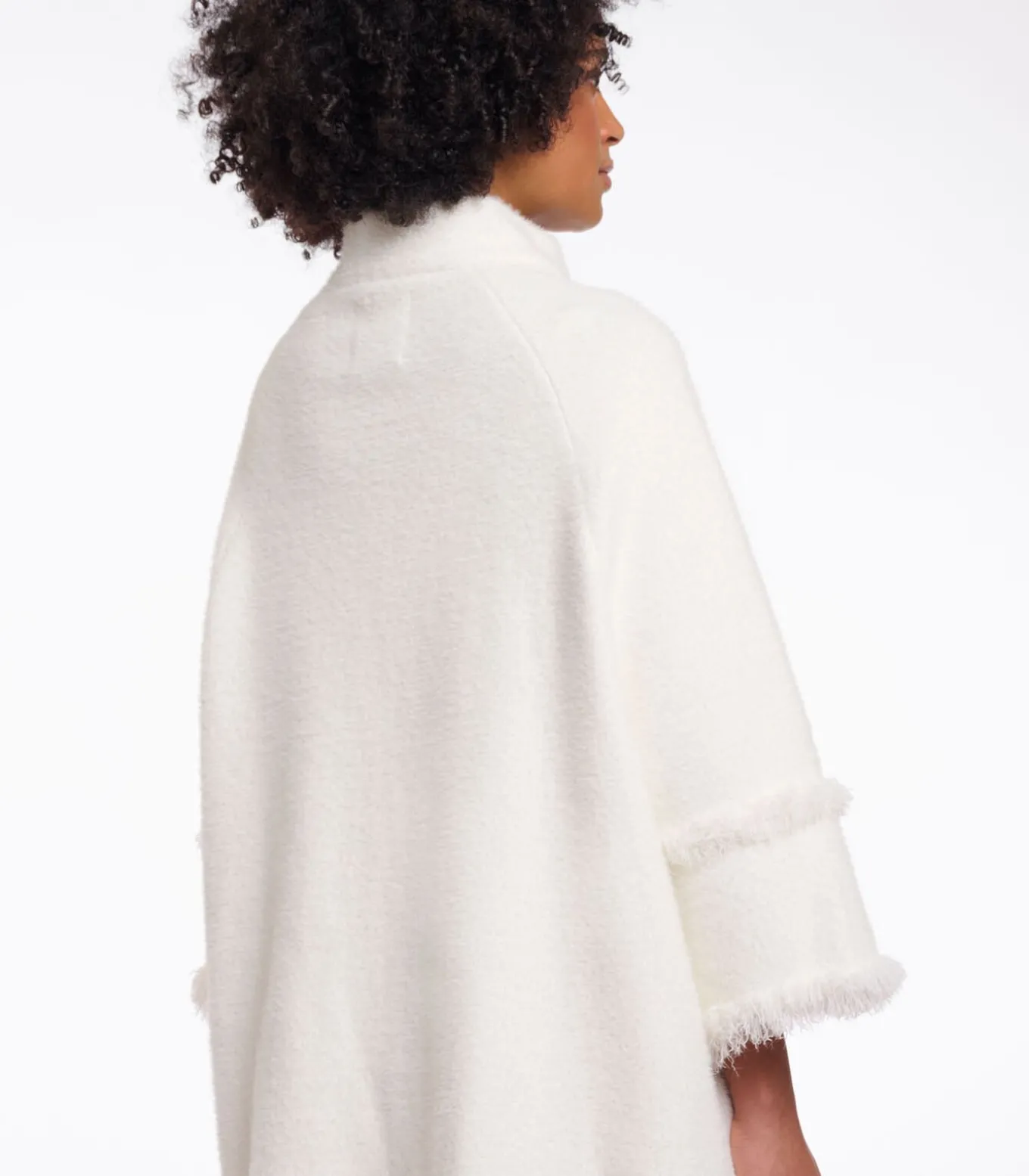 Cape met franjes Sneeuwwit XXL