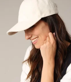 CAPPIE - Dames corduroy pet met gebogen klep