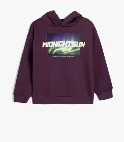 Capuchon kraag Met drukwerk Sweatshirt