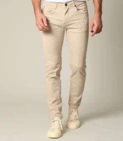 CARLOS - Grijze denimbroek met ritssluiting