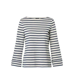 Caroline Tensen Chester Streep Top Ecru / Navy