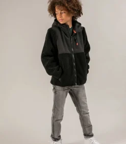 CENTERO - Jas met capuchon en bimateriaal met rits voor jongens