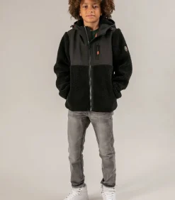 CENTERO - Jas met capuchon en bimateriaal met rits voor jongens