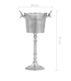 Champagnekoeler 39x29x71 cm massief aluminium zilverkleurig