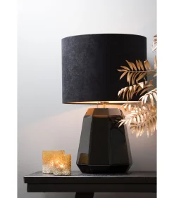 Cilinder Lampenkap Velours - Zwart - Ø40x30cm