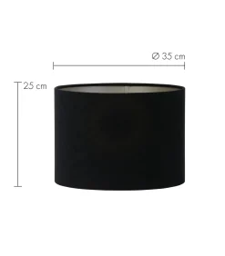 Cilinder Lampenkap Velours - Zwart - Ø40x30cm