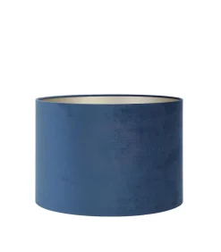 Cilinder Lampenkap Velours - Petrol Blue - Ø40x30cm