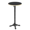 60cm ronde hoge tafel met kantelbaar zwart/gouden blad en zwart