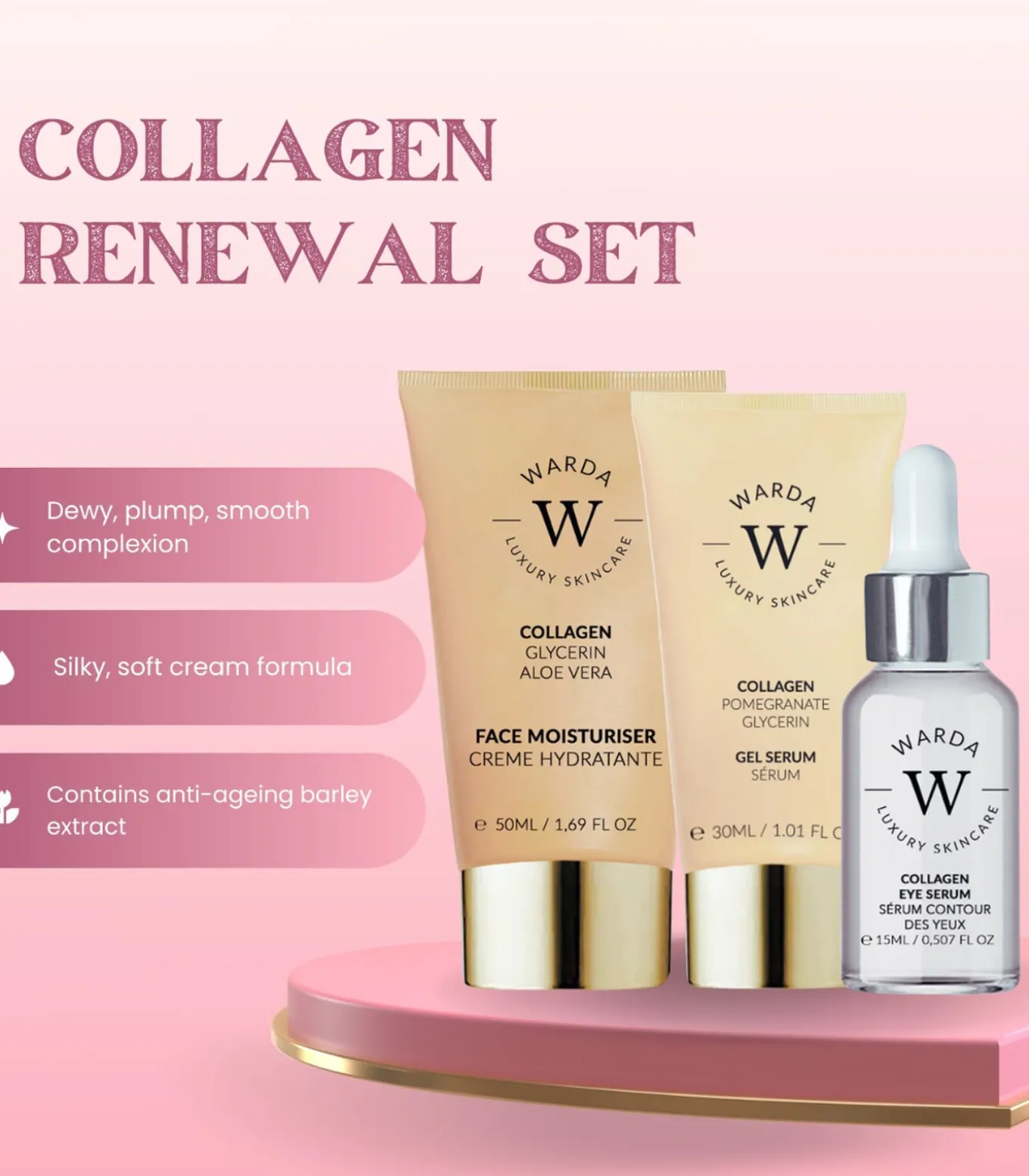 Collageen gezichtsverzorgingstrio