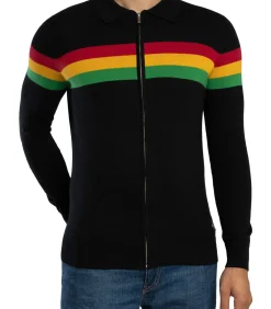 Colour Block Polo Met Lange Mouwen En Rits