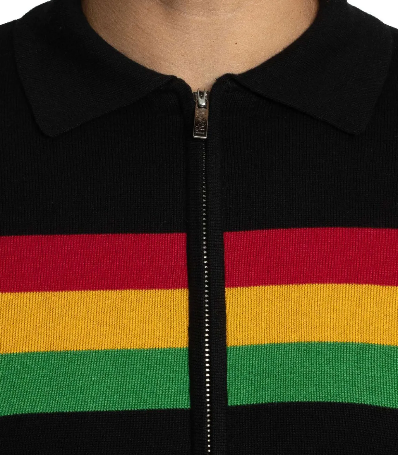 Colour Block Polo Met Lange Mouwen En Rits