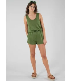 Combinaison short à rayures