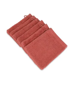COMO - 6 washandjes - Brick Red