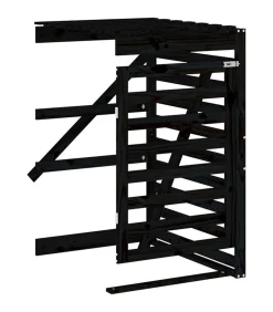 Containerberging verlengstuk massief grenenhout zwart