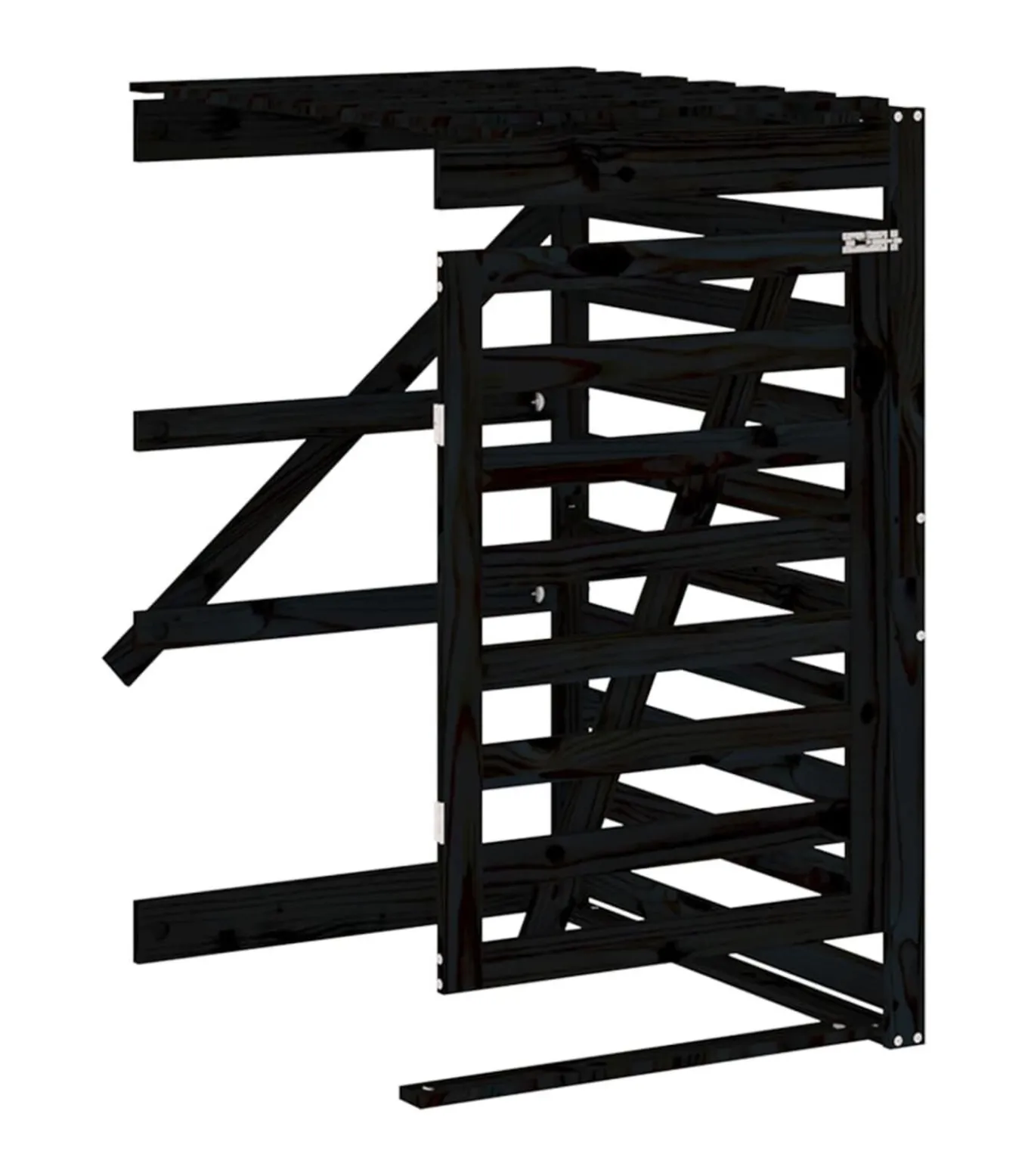 Containerberging verlengstuk massief grenenhout zwart