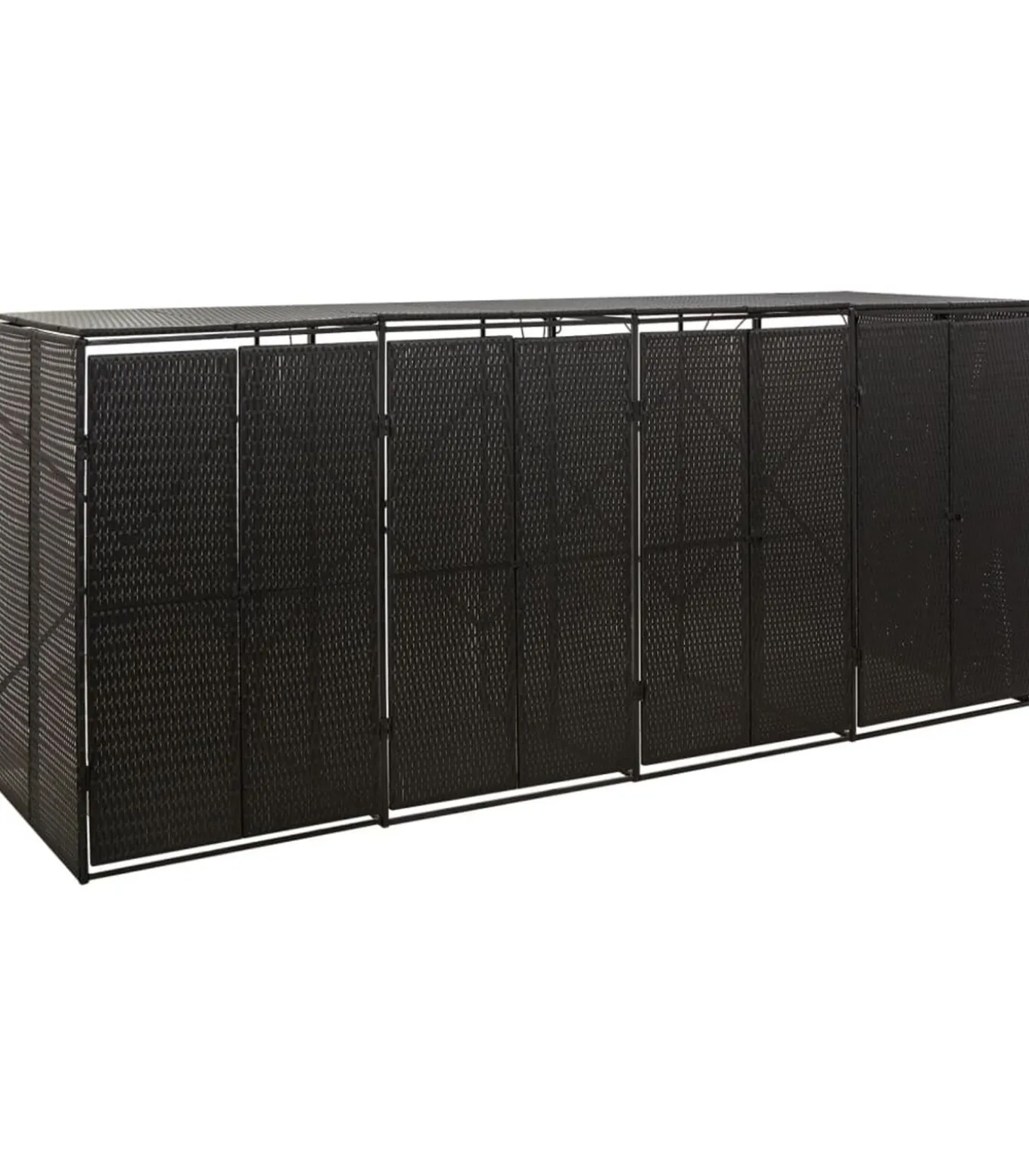 Containerberging viervoudig 274x80x117 cm poly rattan zwart