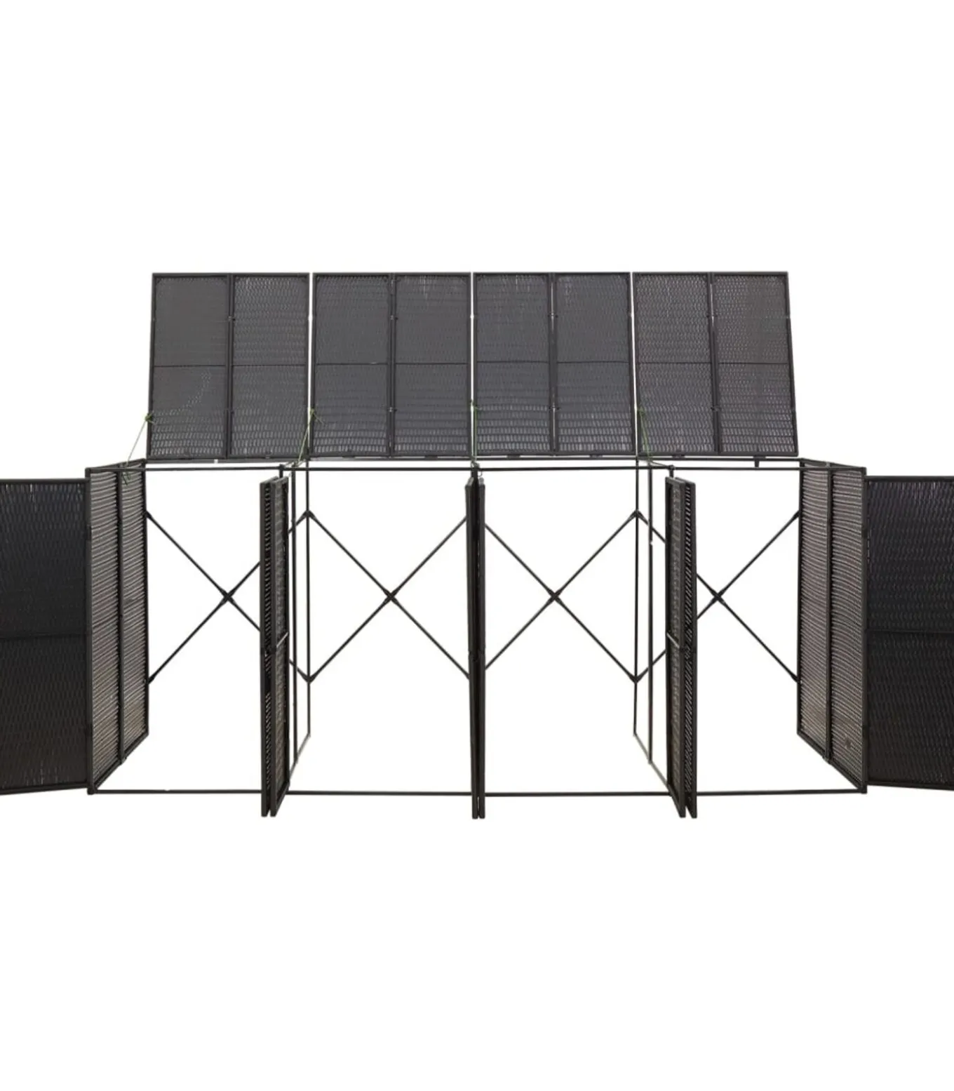 Containerberging viervoudig 274x80x117 cm poly rattan zwart