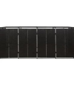 Containerberging viervoudig 274x80x117 cm poly rattan zwart