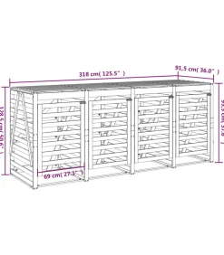 Containerberging viervoudig massief grenenhout zwart