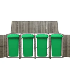 Containerberging viervoudig 274x80x117 cm poly rattan grijs