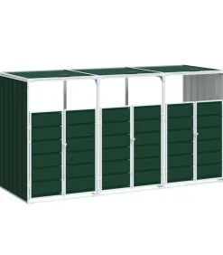 Containerberging voor 3 containers 216x81x115 cm staal groen