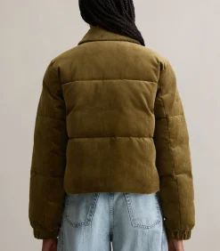 Corduroy puffer jacket regular cropped