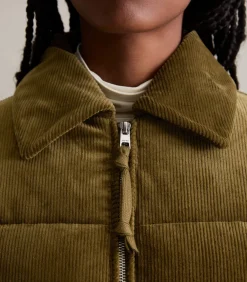 Corduroy puffer jacket regular cropped