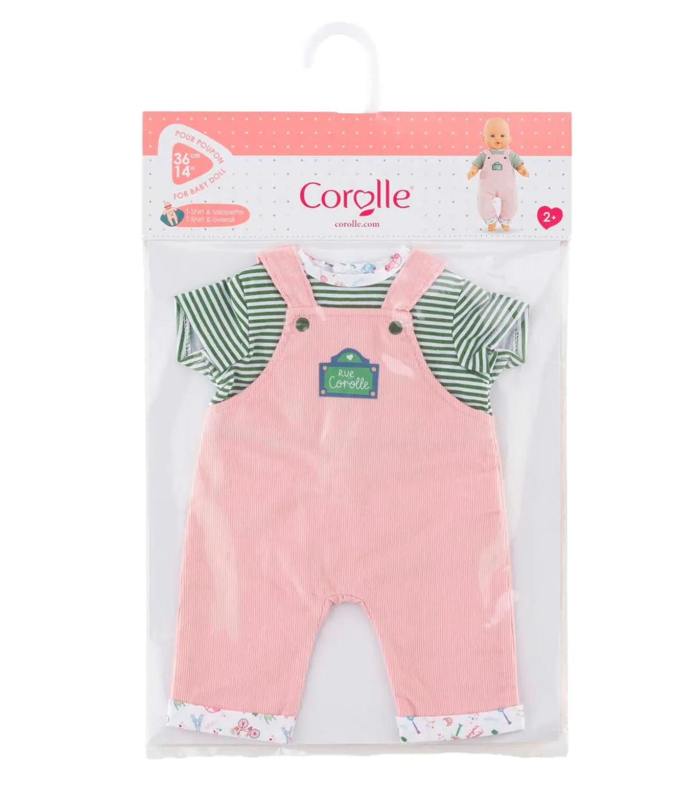 Corolle babypop kleding set - T-shirt en overall 36cm poppen outfit