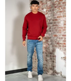 Crew neck sweatshirt - burnt red sports green navy